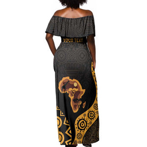 Africa Day Personalized Off Shoulder Maxi Dress Ethnic Retro Style