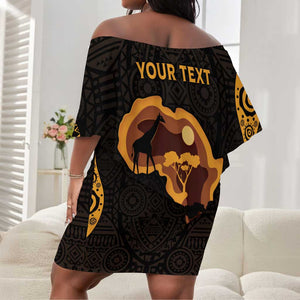 Africa Day Personalized Off Shoulder Short Dress Ethnic Retro Style LT7