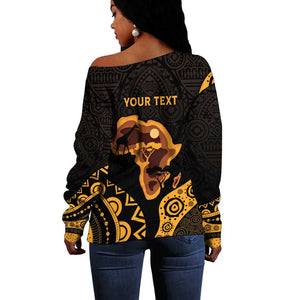 Africa Day Personalized Off Shoulder Sweater Ethnic Retro Style