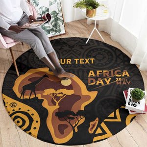 Africa Day Personalized Round Carpet Ethnic Retro Style