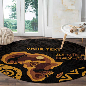 Africa Day Personalized Round Carpet Ethnic Retro Style