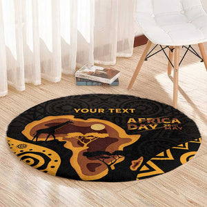 Africa Day Personalized Round Carpet Ethnic Retro Style