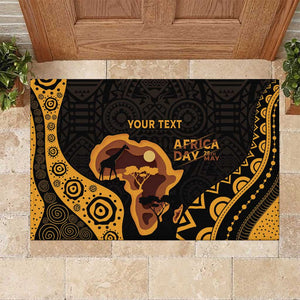 Africa Day Personalized Rubber Doormat Ethnic Retro Style