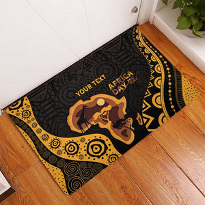 Africa Day Personalized Rubber Doormat Ethnic Retro Style