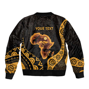 Africa Day Personalized Sleeve Zip Bomber Jacket Ethnic Retro Style