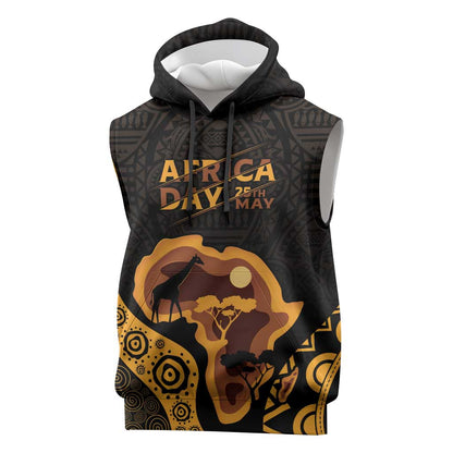 Africa Day Personalized Sleeveless Hoodie Ethnic Retro Style - African Pride