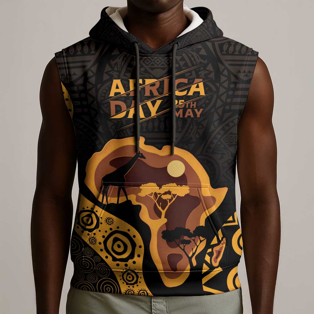 Africa Day Personalized Sleeveless Hoodie Ethnic Retro Style - African Pride