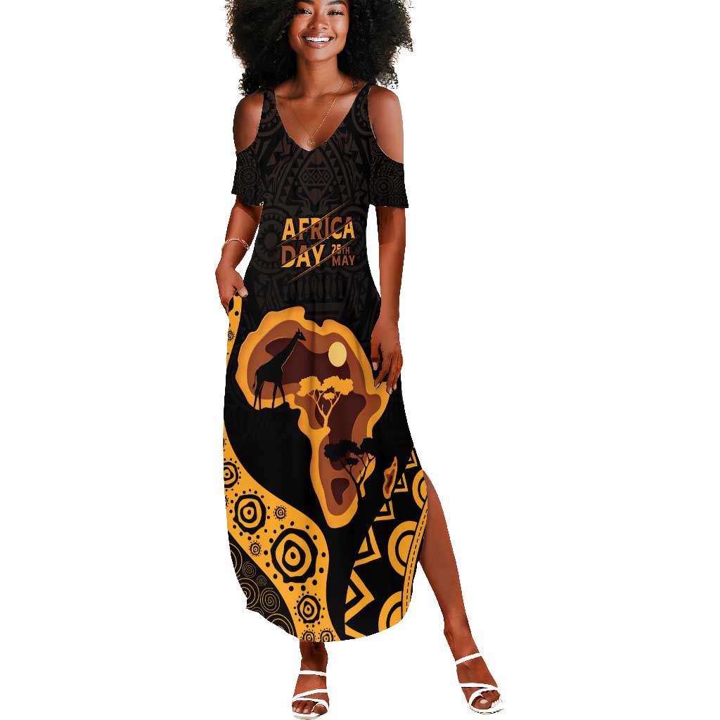 Africa Day Personalized Summer Maxi Dress Ethnic Retro Style