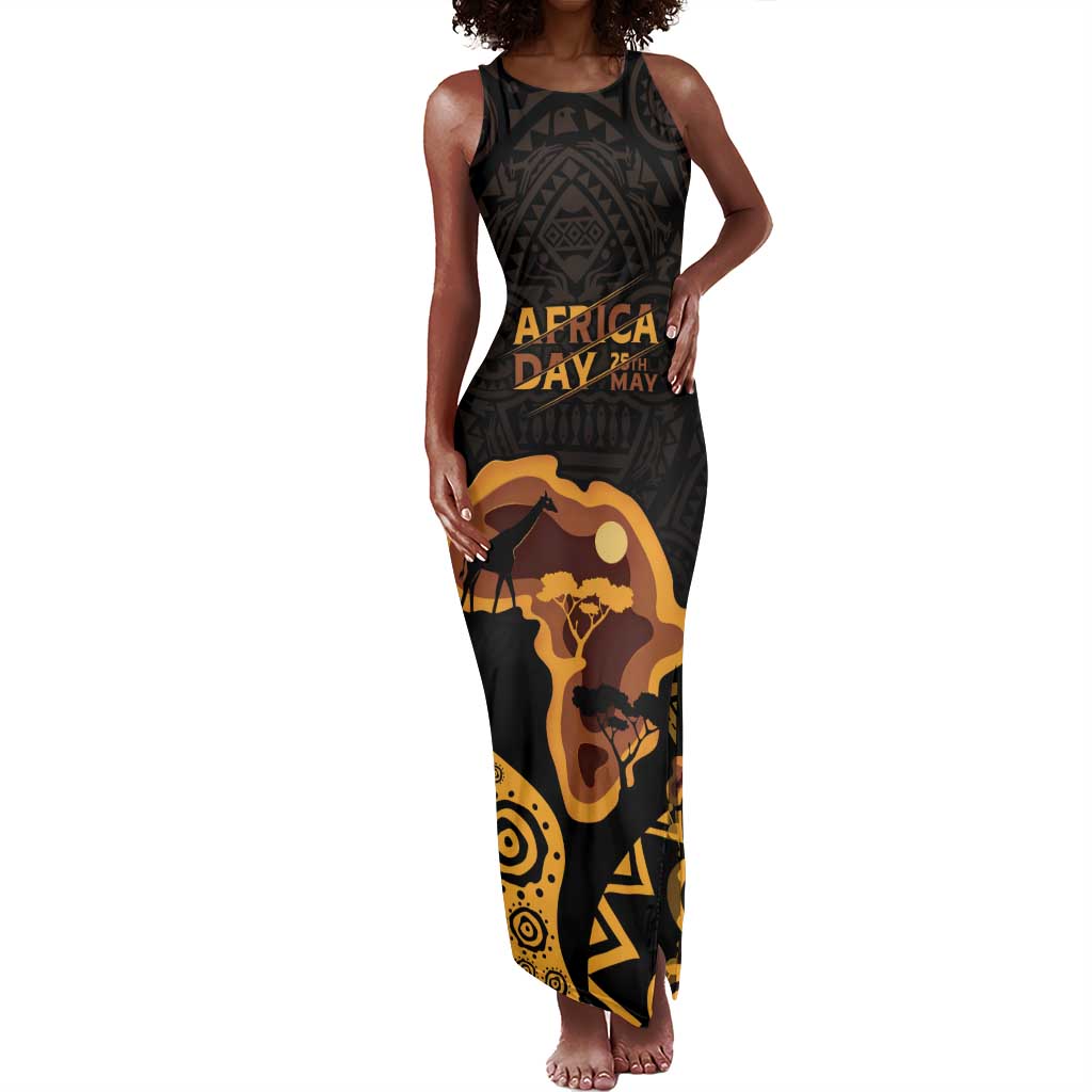 Africa Day Personalized Tank Maxi Dress Ethnic Retro Style