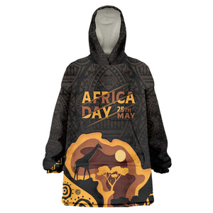 Africa Day Personalized Wearable Blanket Hoodie Ethnic Retro Style