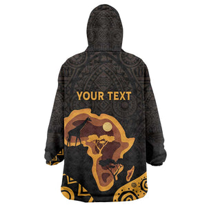 Africa Day Personalized Wearable Blanket Hoodie Ethnic Retro Style