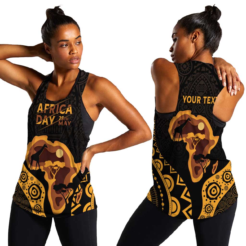 Africa Day Personalized Women Racerback Tank Ethnic Retro Style