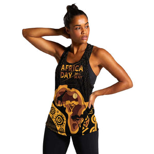 Africa Day Personalized Women Racerback Tank Ethnic Retro Style