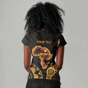 Africa Day Personalized Women V-Neck T-Shirt Ethnic Retro Style