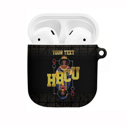 HBCU Grad Personalized Queen Poker Card AirPods Case Golden Pattern