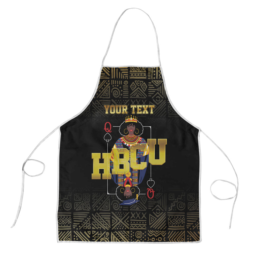 HBCU Grad Personalized Queen Poker Card Apron Golden Pattern