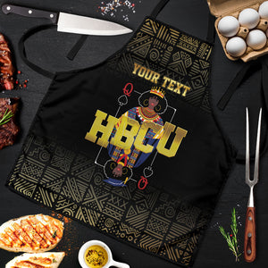 HBCU Grad Personalized Queen Poker Card Apron Golden Pattern