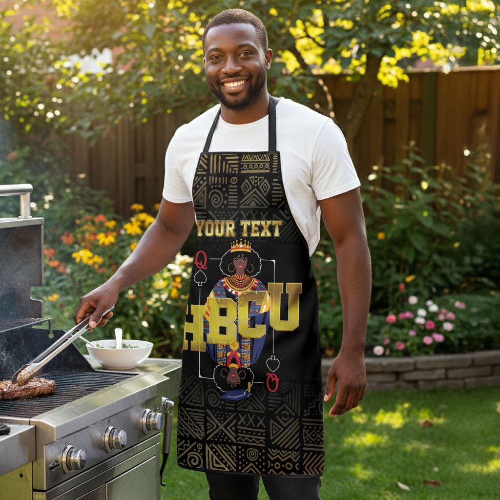 HBCU Grad Personalized Queen Poker Card Apron Golden Pattern