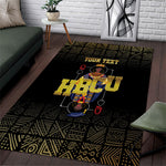 HBCU Grad Personalized Queen Poker Card Area Rug Golden Pattern