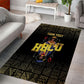 HBCU Grad Personalized Queen Poker Card Area Rug Golden Pattern