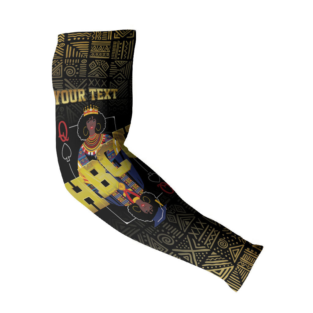 HBCU Grad Personalized Queen Poker Card Arm Sleeves Golden Pattern