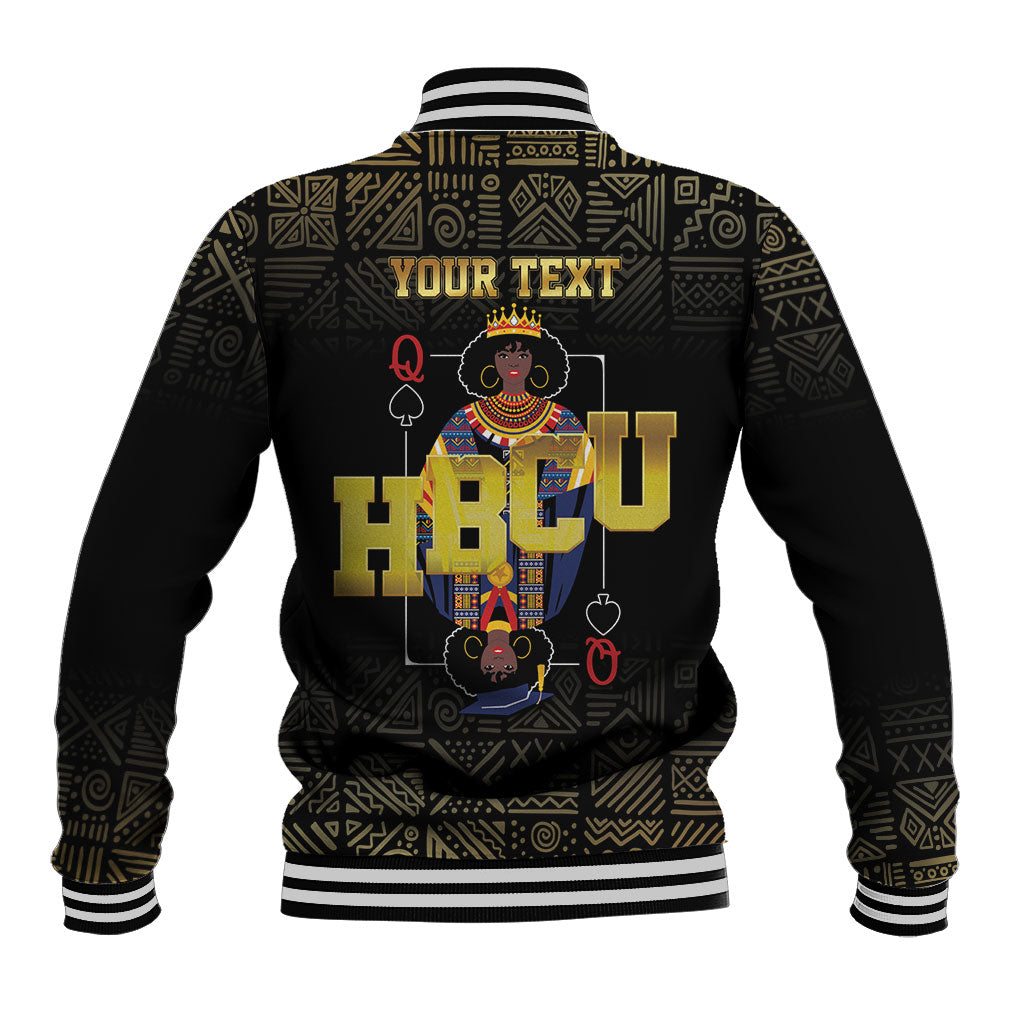 HBCU Grad Personalized Queen Poker Card Baseball Jacket Golden Pattern