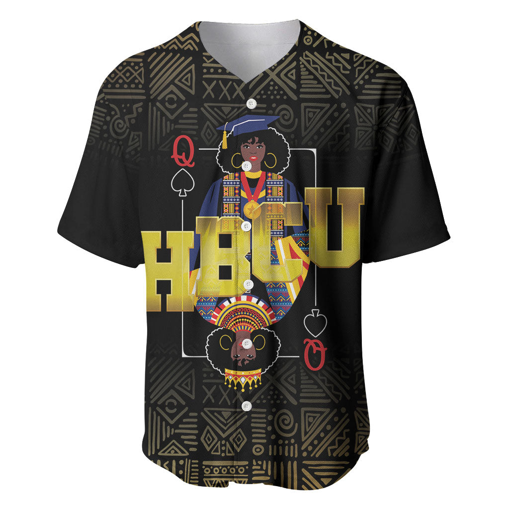 HBCU Grad Personalized Queen Poker Card Baseball Jersey Golden Pattern