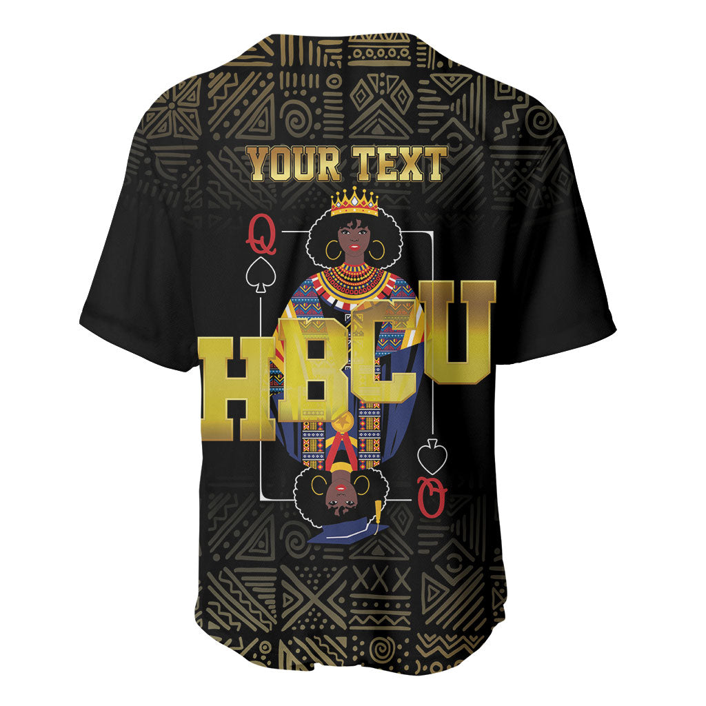 HBCU Grad Personalized Queen Poker Card Baseball Jersey Golden Pattern