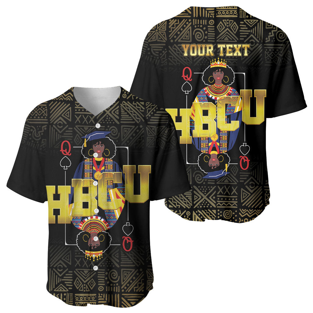 HBCU Grad Personalized Queen Poker Card Baseball Jersey Golden Pattern