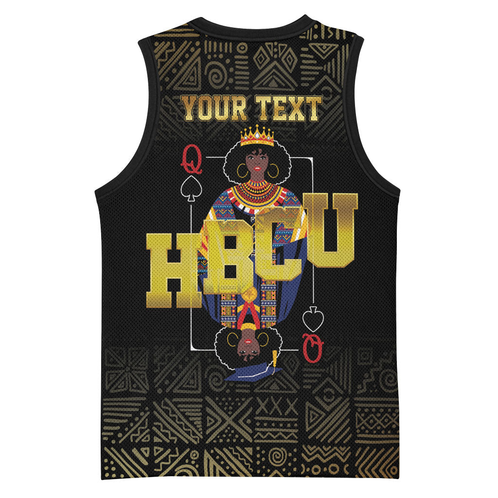 HBCU Grad Personalized Queen Poker Card Basketball Jersey Golden Pattern