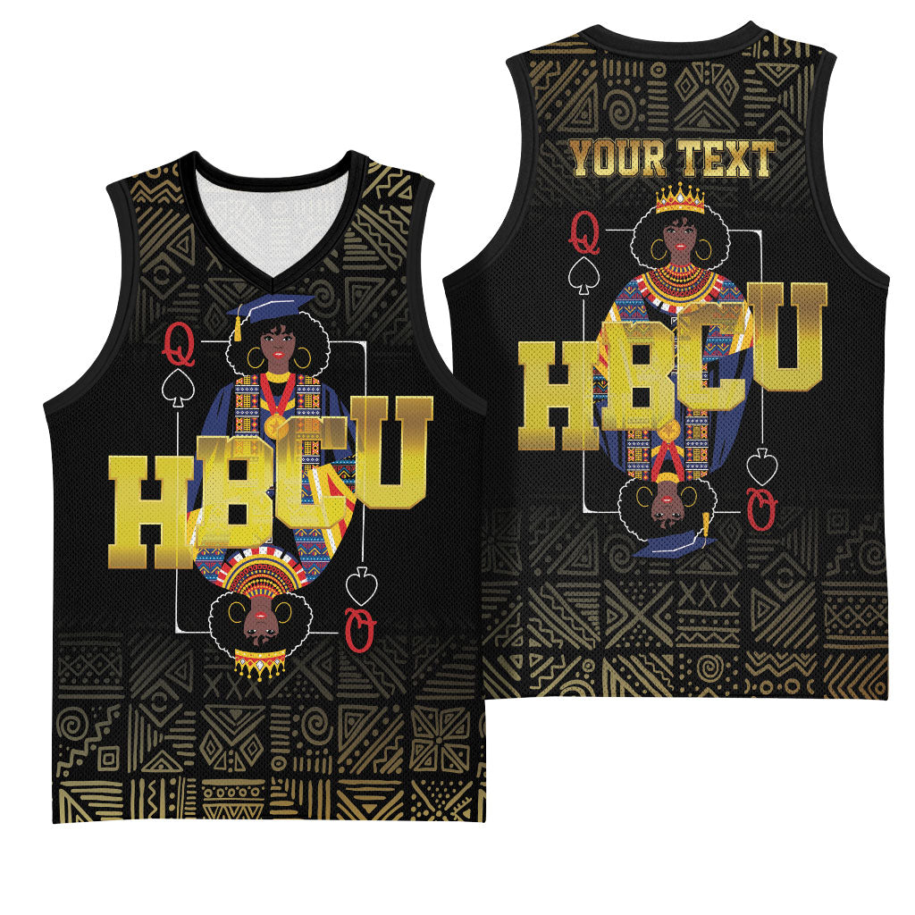 HBCU Grad Personalized Queen Poker Card Basketball Jersey Golden Pattern