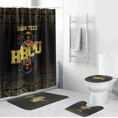 HBCU Grad Personalized Queen Poker Card Bathroom Set Golden Pattern