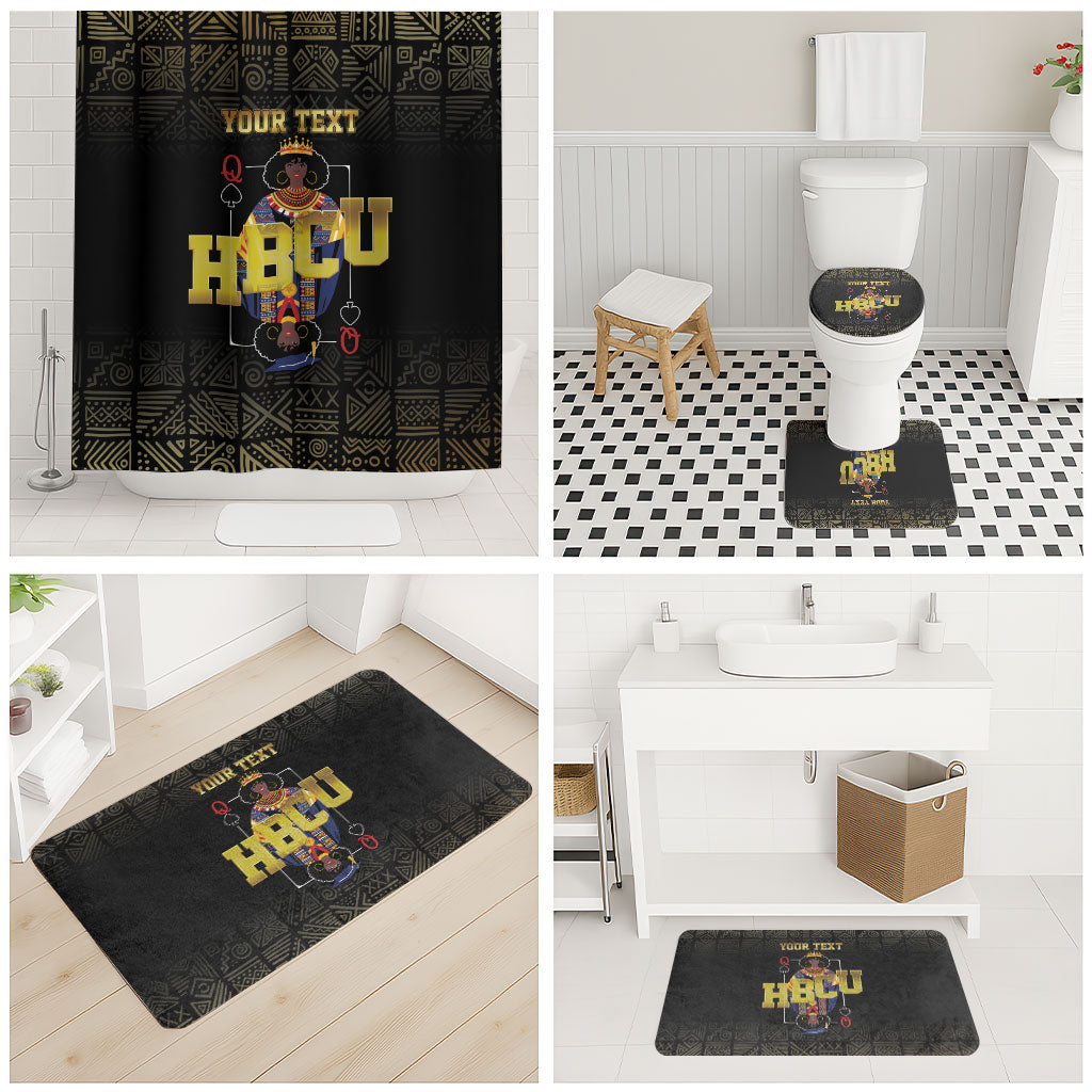 HBCU Grad Personalized Queen Poker Card Bathroom Set Golden Pattern
