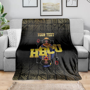 HBCU Grad Personalized Queen Poker Card Blanket Golden Pattern