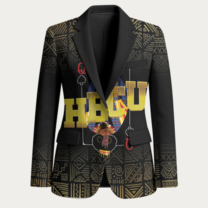 HBCU Grad Personalized Queen Poker Card Blazer Golden Pattern