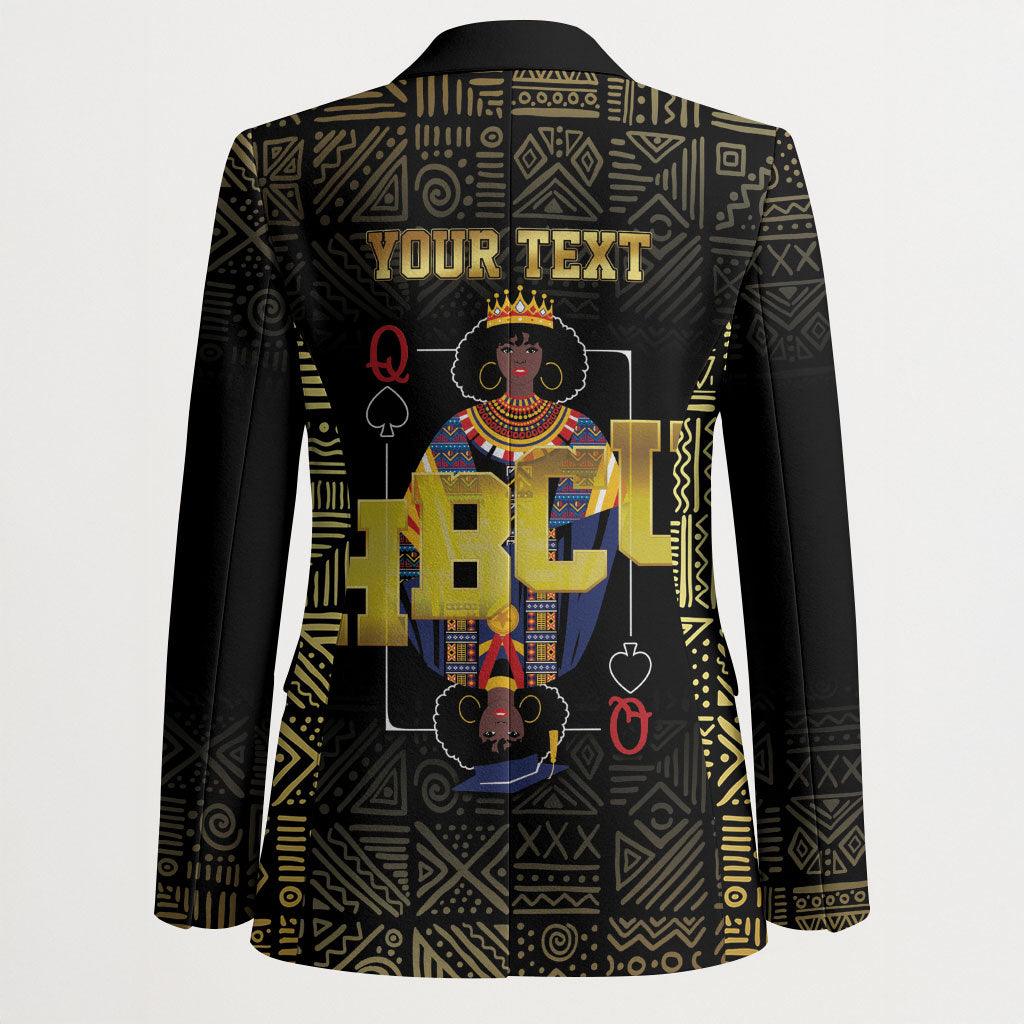 HBCU Grad Personalized Queen Poker Card Blazer Golden Pattern