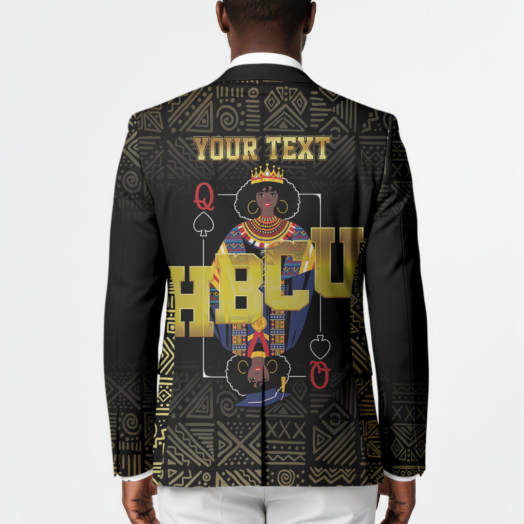 HBCU Grad Personalized Queen Poker Card Blazer Golden Pattern