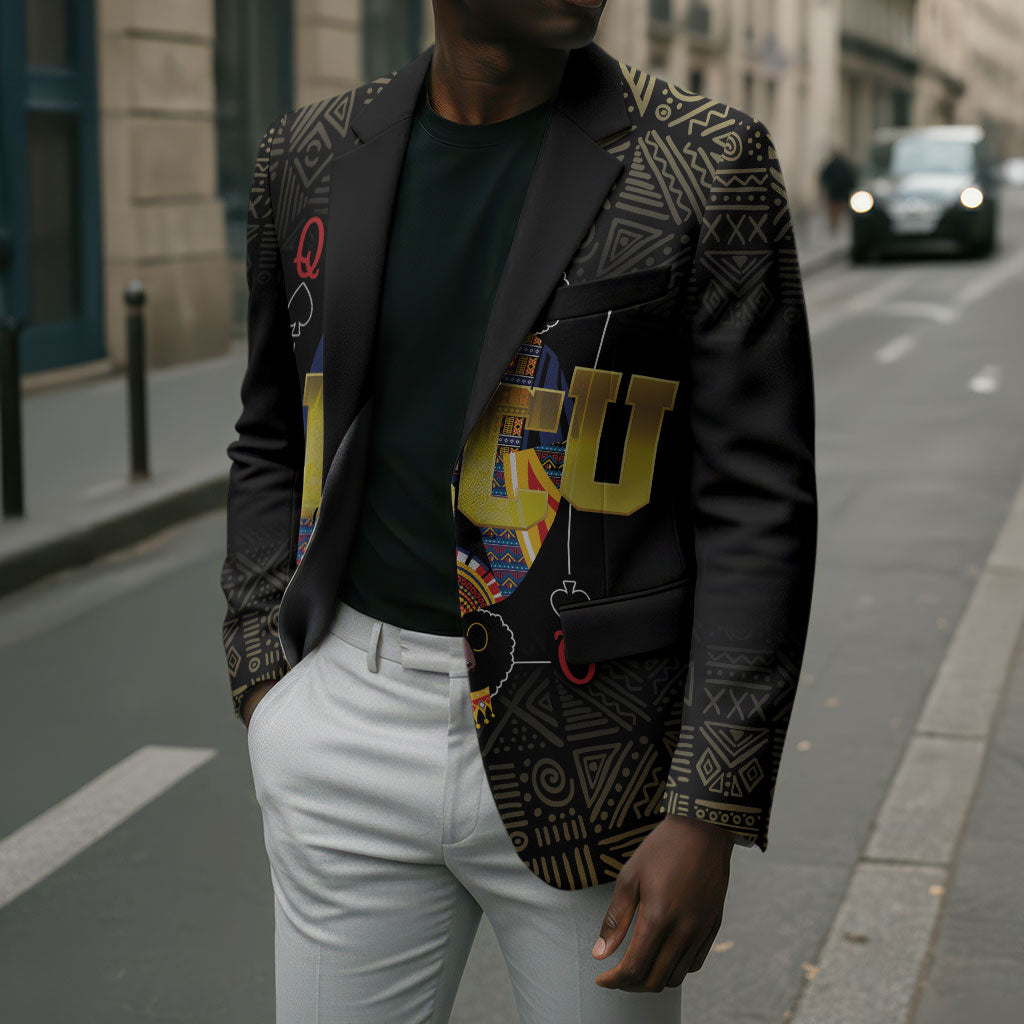 HBCU Grad Personalized Queen Poker Card Blazer Golden Pattern
