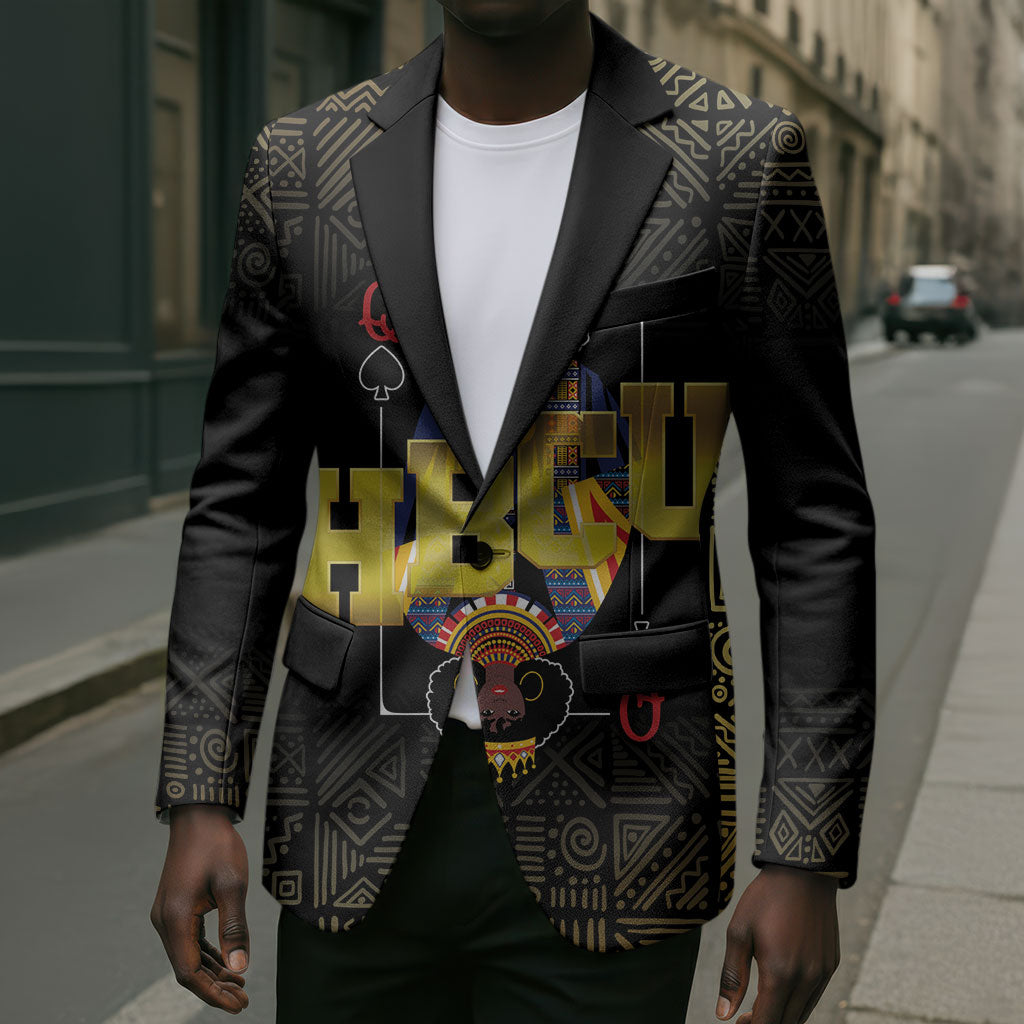 HBCU Grad Personalized Queen Poker Card Blazer Golden Pattern