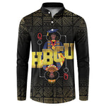 HBCU Grad Personalized Queen Poker Card Button Sweatshirt Golden Pattern