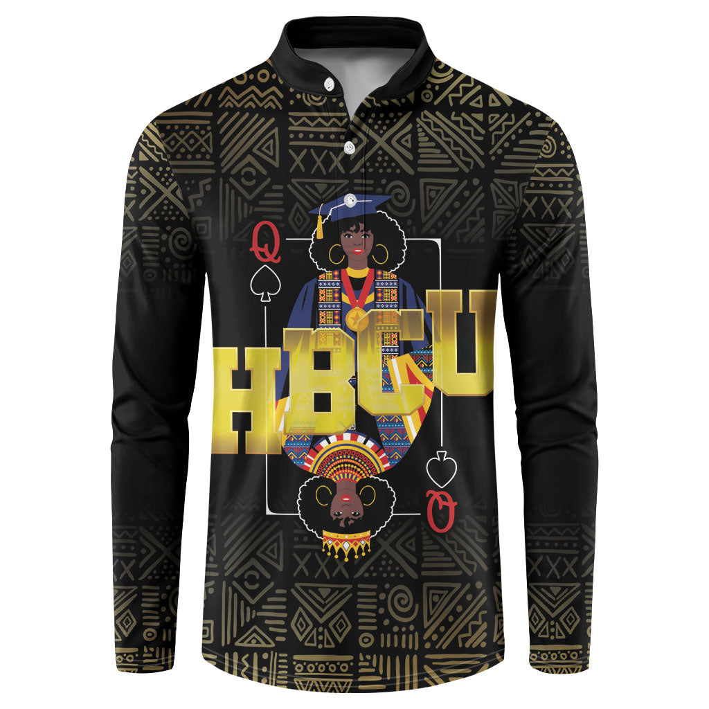 HBCU Grad Personalized Queen Poker Card Button Sweatshirt Golden Pattern