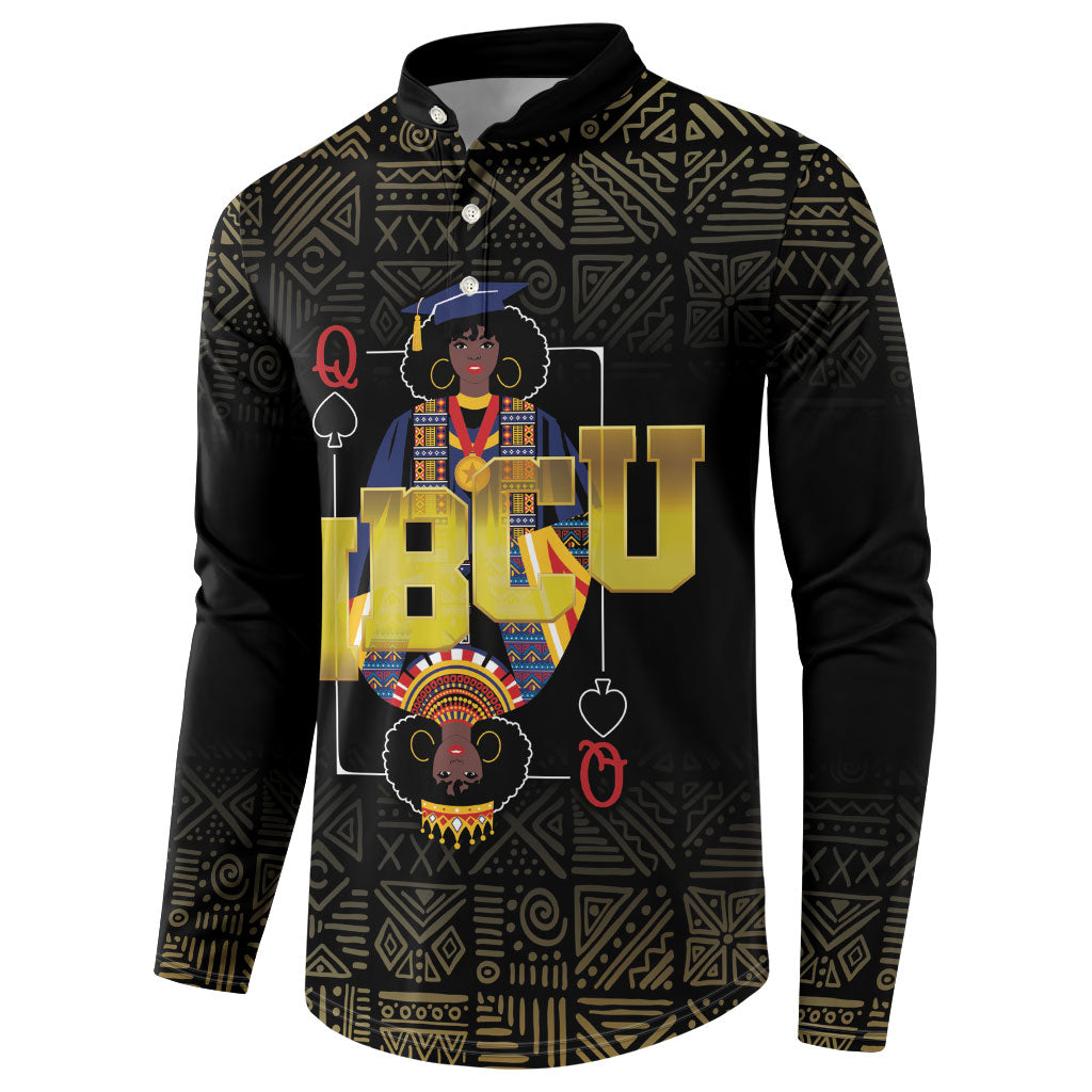 HBCU Grad Personalized Queen Poker Card Button Sweatshirt Golden Pattern