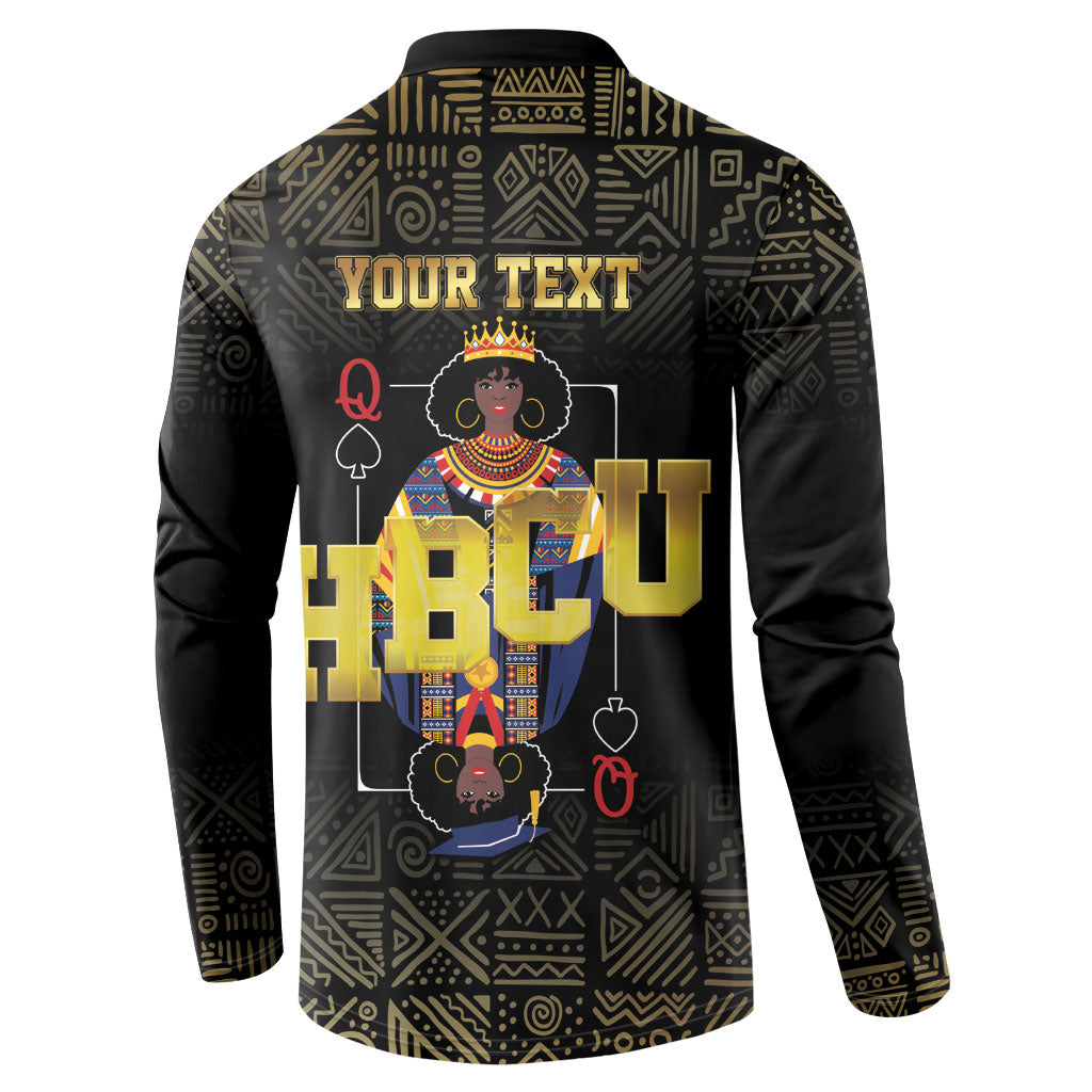 HBCU Grad Personalized Queen Poker Card Button Sweatshirt Golden Pattern
