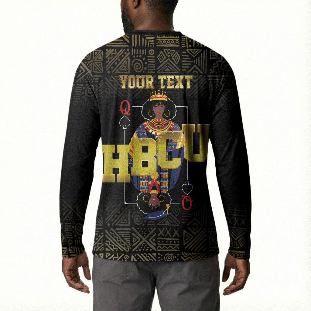 HBCU Grad Personalized Queen Poker Card Button Sweatshirt Golden Pattern