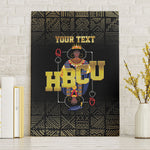 HBCU Grad Personalized Queen Poker Card Canvas Wall Art Golden Pattern