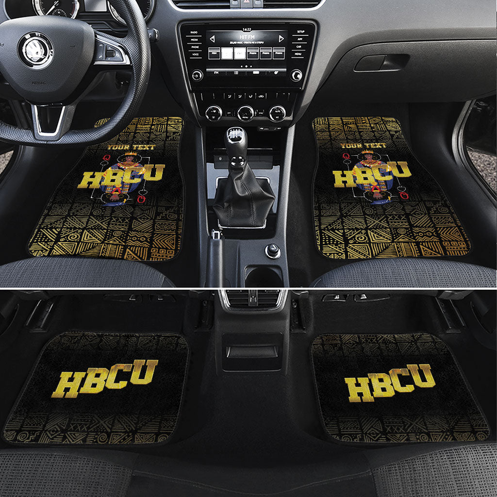 HBCU Grad Personalized Queen Poker Card Car Mats Golden Pattern