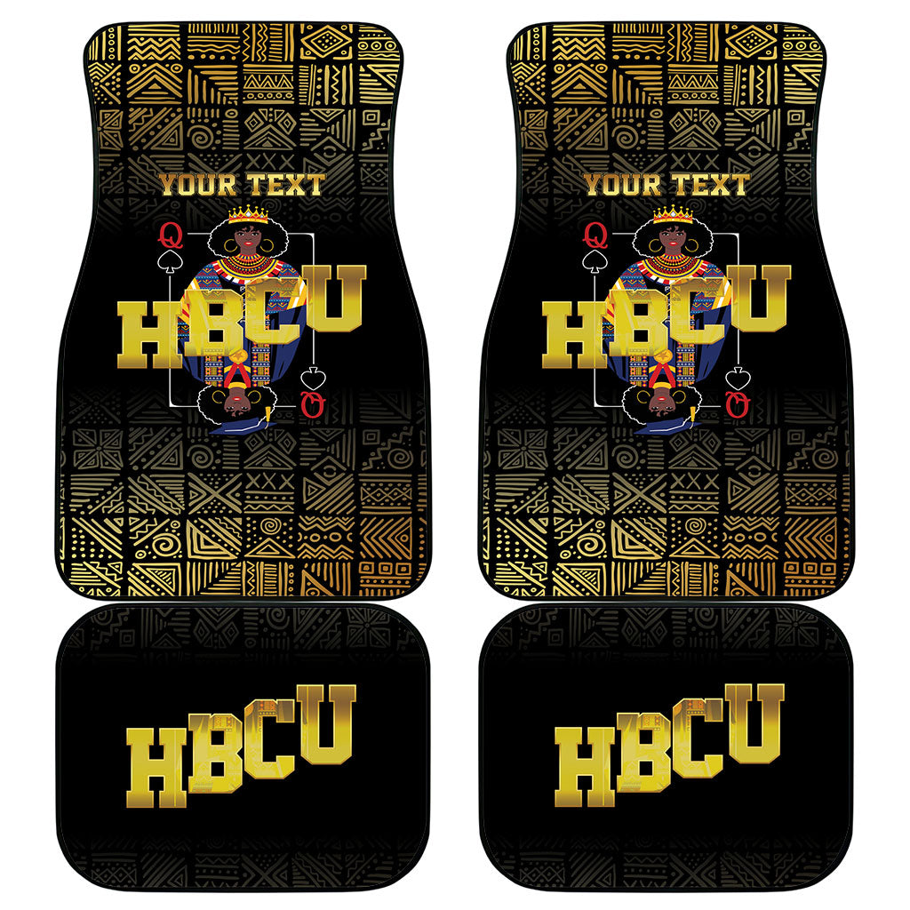 HBCU Grad Personalized Queen Poker Card Car Mats Golden Pattern