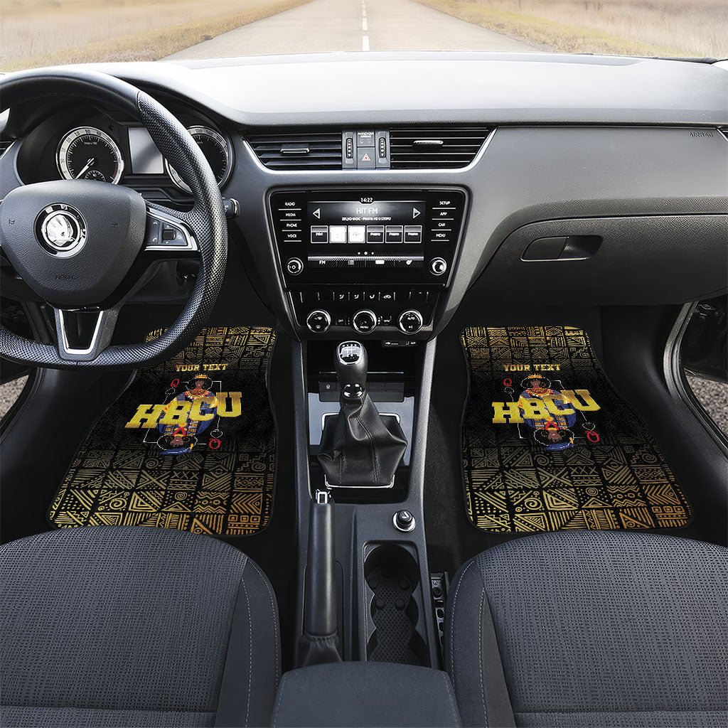 HBCU Grad Personalized Queen Poker Card Car Mats Golden Pattern
