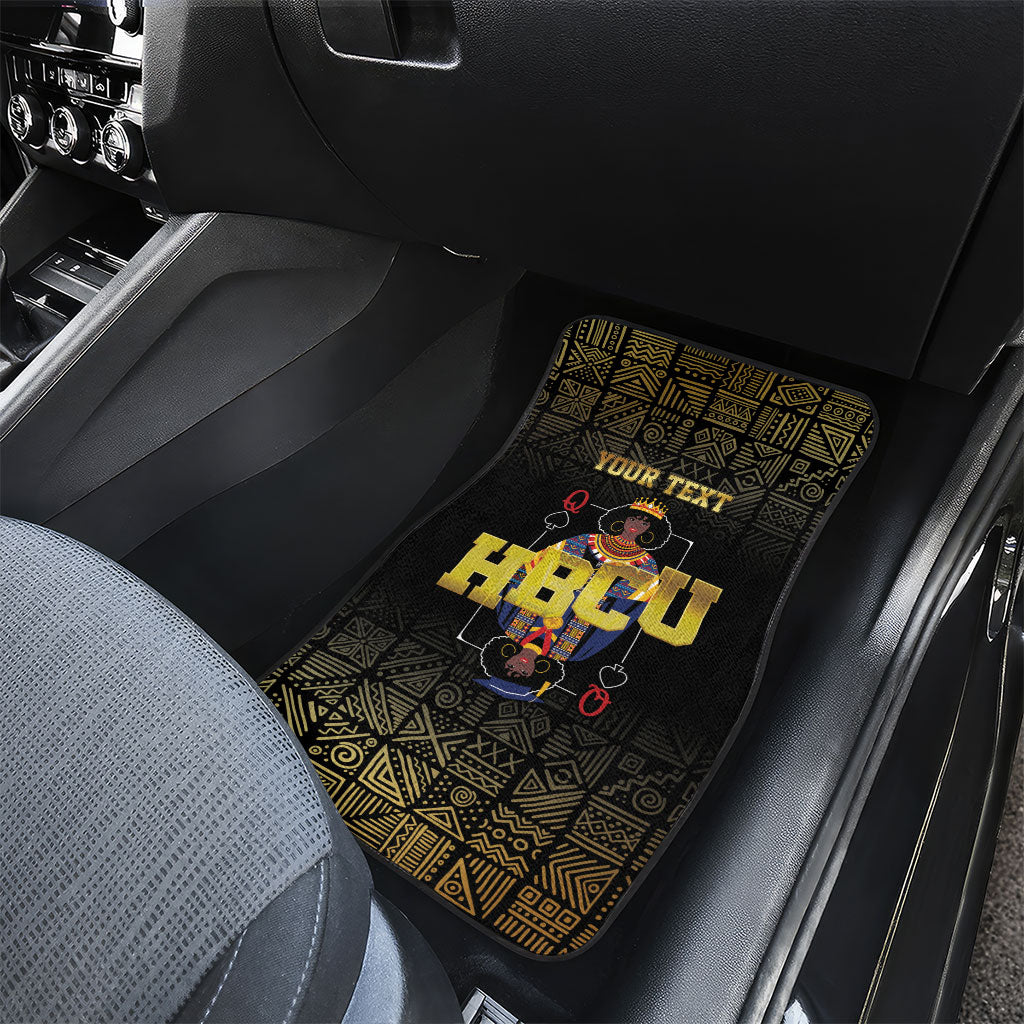 HBCU Grad Personalized Queen Poker Card Car Mats Golden Pattern