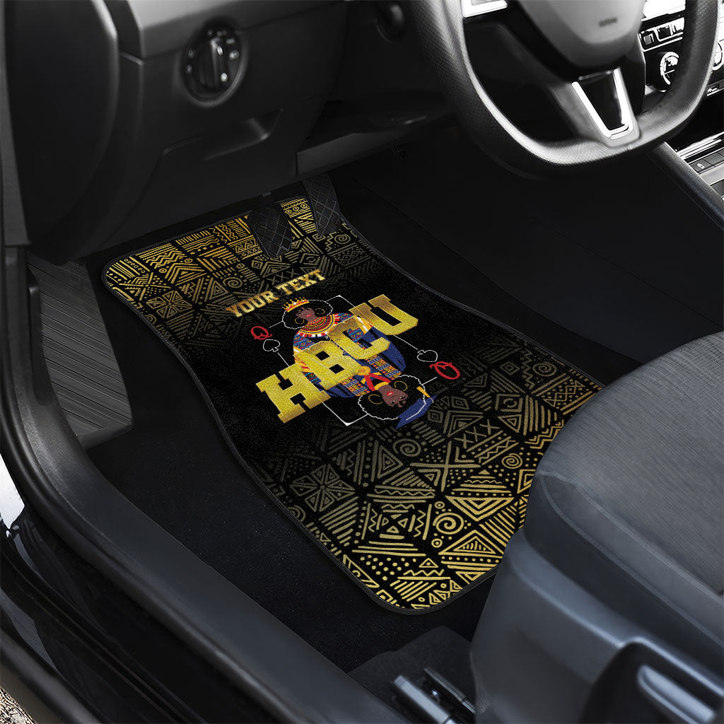 HBCU Grad Personalized Queen Poker Card Car Mats Golden Pattern